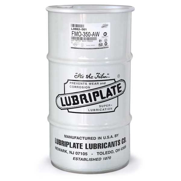 Lubriplate Fmo-350-Aw, 1/4 Drum, H-1/Food Grade Usp Mineral Oil Hydraulic And Bearing Fluid, Iso-68 L0882-061 - main